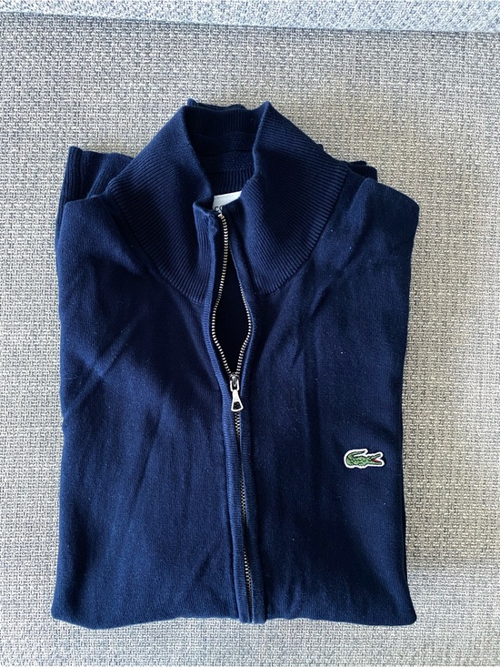Lacoste Navy Full-Zip Knit Jacket